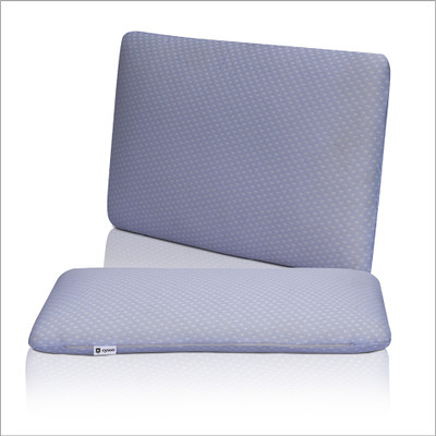 Cyson Ultra Soft Slim Pillow Orthopedic Memory Foam Thin Pillow Neck Shoulder Pain Memory Foam Polka, Solid Cervical Pack of 1(White)