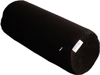 RINIPO Velvet Memory Foam Solid Bolster Pack of 1(Black)