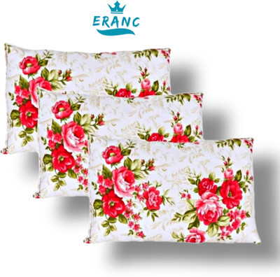 ERANC LUXURY Polyester Fibre Floral Sleeping Pillow Pack of 3(Multicolor)