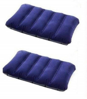 KS MART Polyester Fibre Solid Travel Pillow Pack of 2(Blue)