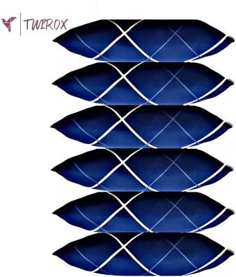 TWIROX LUXURY Microfibre Abstract, Solid Sleeping Pillow Pack of 6(Blue)