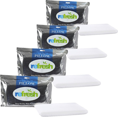 Refresh Latex-O Soft Foam For Enhanced Feel Foam Solid Sleeping Pillow Pack of 4(White)