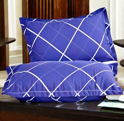 YPOLOIPO LUXURY Polyester Fibre Abstract Sleeping Pillow Pack of 2(Blue)