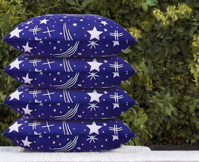 YPOLOIPO Polyester Fibre Sleeping Pillow Pack of 4 Solid LUXURY(Blue)