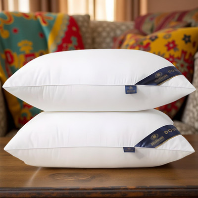 CIEZAR Microfibre Solid Sleeping Pillow Pack of 2(White)