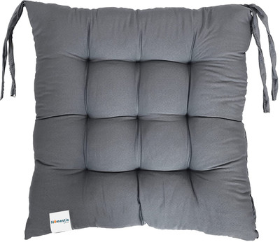 HOMESTIC by Kuber Industries Microfibre Solid Chair Pad Pack of 1(Grey)