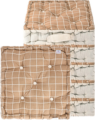 HOMESTIC by Kuber Industries Microfibre Abstract Chair Pad Pack of 6(Brown)
