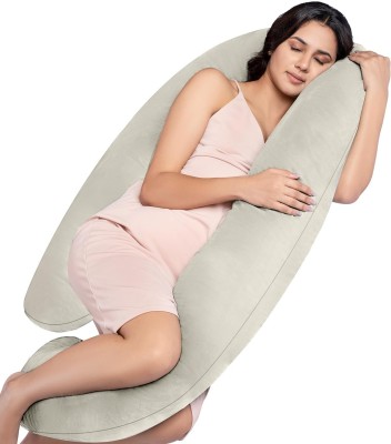 Hundur Store Microfibre Solid Pregnancy Pillow Pack of 1(Beige)