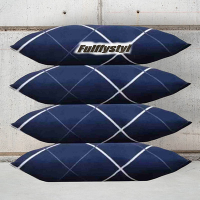 fulffystyl Soft Microfibre Solid Sleeping Pillow Pack of 4(Blue)