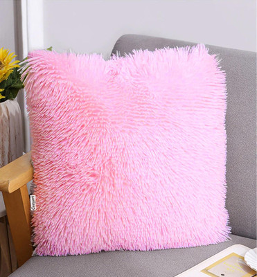 Cozyert Microfibre Solid Cushion Pack of 1(Pink)