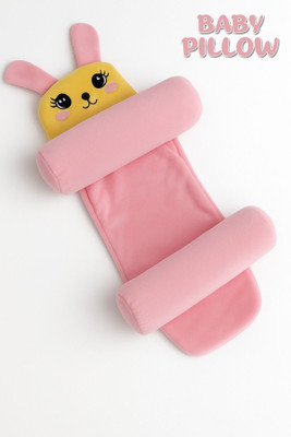 Omsurajiya Polyester Fibre Baby Pillow Pack of 1 Animals(Pink)