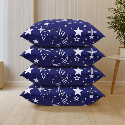 SOFT SNOOZE Luxury Microfibre Abstract Sleeping Pillow Pack of 4(Blue)