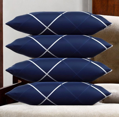 Urmila Microfibre Sleeping Pillow Pack of 4 Solid LUXURY(Blue)