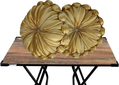 GTX Microfibre Floor Cushion Pack of 2 Solid(Gold)