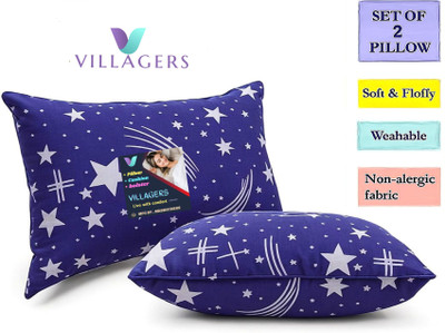 Tecsun LUXURY Polyester Fibre Abstract Sleeping Pillow Pack of 2(Blue)