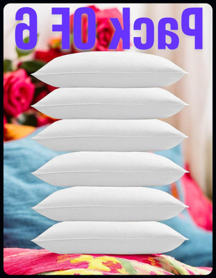 Urmila Creation White Pillow 6 Microfibre Solid Sleeping Pillow Pack of 6(White)