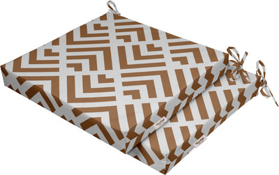 Vargottam Foam Geometric Chair Pad Pack of 2(Tawny Brown)