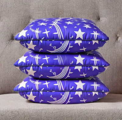 YPOLOIPO LUXURY Polyester Fibre Abstract Sleeping Pillow Pack of 3(Blue)