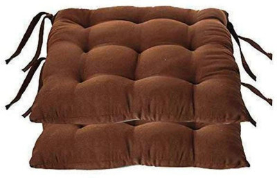 Barbican Microfibre Solid Chair Pad Pack of 2(Brown)