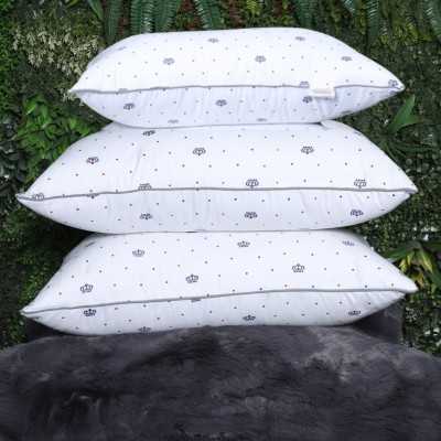 Eesysoft Polyester Fibre Solid Sleeping Pillow Pack of 3(white-crown)