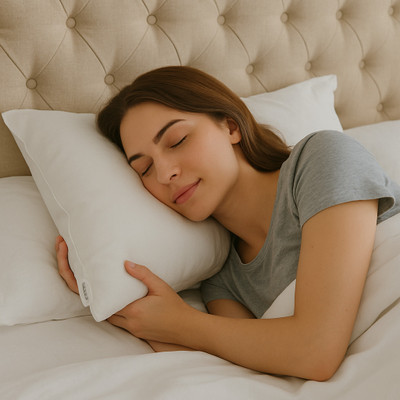 SLEEPY FEEL Microfibre Sleeping Pillow Pack of 1 Solid Soft(White)