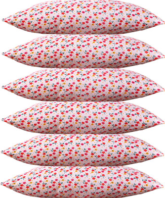 BHEBHA Microfibre Sleeping Pillow Pack of 6 Abstract LUXURY(RED FLOWERS)