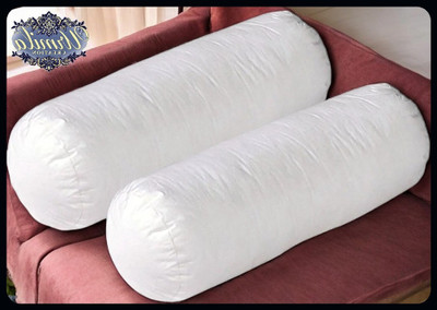 JAYOG ENTERPRISE Round Microfibre Solid Bolster Pack of 2(White)