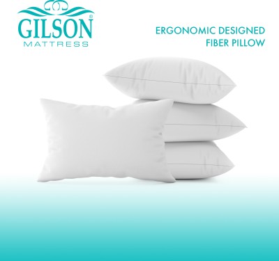 Gilson Ergonomic Designed 16x24 Inch Polyester Fibre Solid Sleeping Pillow Pack of 4(White)