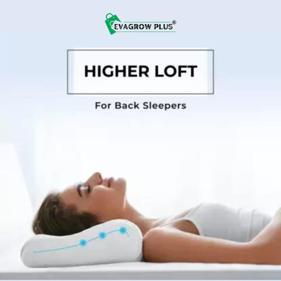 EVAGROW PLUS Soft Memory Foam Pillow, comfortable, support neck and back , Relaxing pillow. Memory Foam Solid Orthopaedic Pillow Pack of 1(white & white)