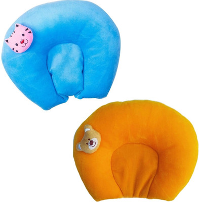 Ducudu Round Microfibre Toons & Characters Baby Pillow Pack of 2(Bluer or Yellow)