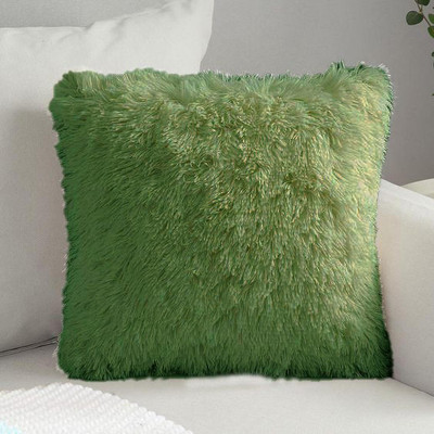 PICKKART Polyester Fibre Solid Cushion Pack of 1(Olive Green)