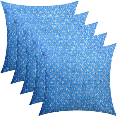 Changers Microfibre Floral Cushion Pack of 5(Light Blue)