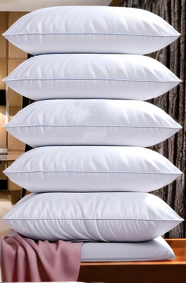 LIPONOS LUXURY Polyester Fibre Solid Sleeping Pillow Pack of 5(White)