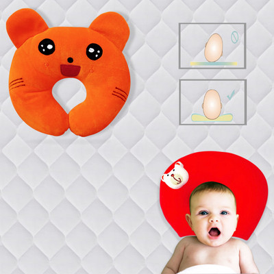 Found Fit Mustard Seeds Solid Baby Pillow Pack of 2(Orange & Red)