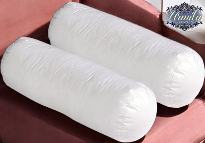 Urmila Creation Round Microfibre Solid Bolster Pack of 2(White)