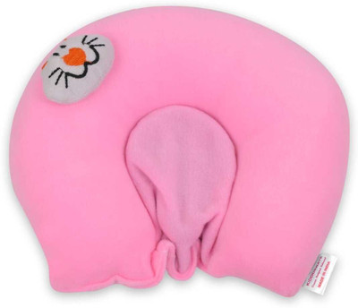 Kiddokrate Mustard Seeds Baby Pillow Pack of 1 Solid Pillow For New Born (0 to 12 Months Babies)(Pink)