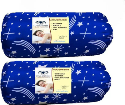 BHEBHA Microfibre Abstract Bolster Pack of 2(blue 155)