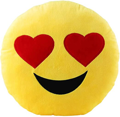 SS Impex Microfibre Smiley Cushion Pack of 1(Yellow)