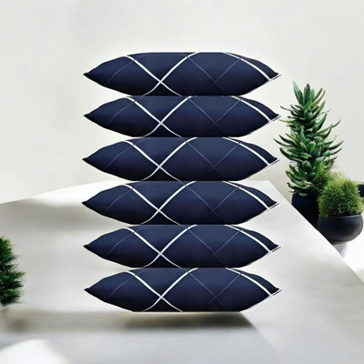 Cozy Palace Microfibre Solid Sleeping Pillow Pack of 6(Blue)