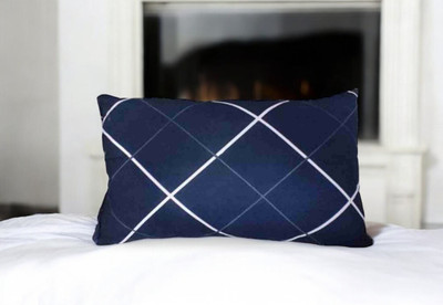 SOFT SNOOZE Polyester Fibre Geometric Sleeping Pillow Pack of 1(Blue)