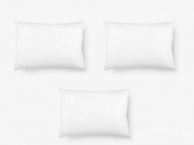 RomancePillow Polyester Fibre Solid Sleeping Pillow Pack of 3(White)
