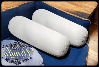 JAYOG ENTERPRISE Round Microfibre Solid Bolster Pack of 2(White)
