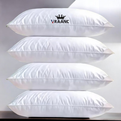 vraanc Luxury Polyester Fibre Abstract Sleeping Pillow Pack of 4(White)
