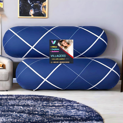 Texlux Microfibre Bolster Pack of 2 Abstract Round(Blue)