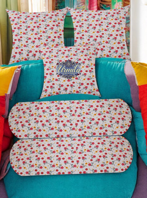 Urmila Creation 2 Bolster 3 Cushion Microfibre Floral Bolster Pack of 5(Multicolor)