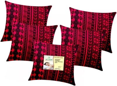 ACTOS Microfibre Floral Cushion Pack of 5(Maroon)