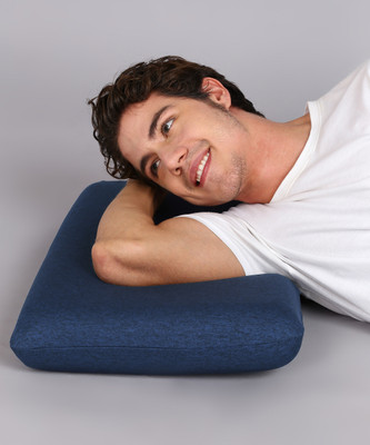 SUPERFINE COMFORT Memory Foam Solid Orthopaedic Pillow Pack of 1(Blue)