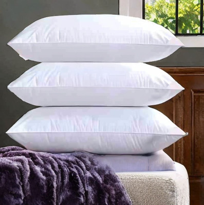 LIPONOS Polyester Fibre Sleeping Pillow Pack of 3 Solid LUXURY(White)