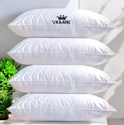 vraanc Luxury Polyester Fibre Abstract Sleeping Pillow Pack of 4(White)