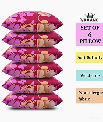 vraanc Polyester Fibre Abstract Sleeping Pillow Pack of 6(Pink)